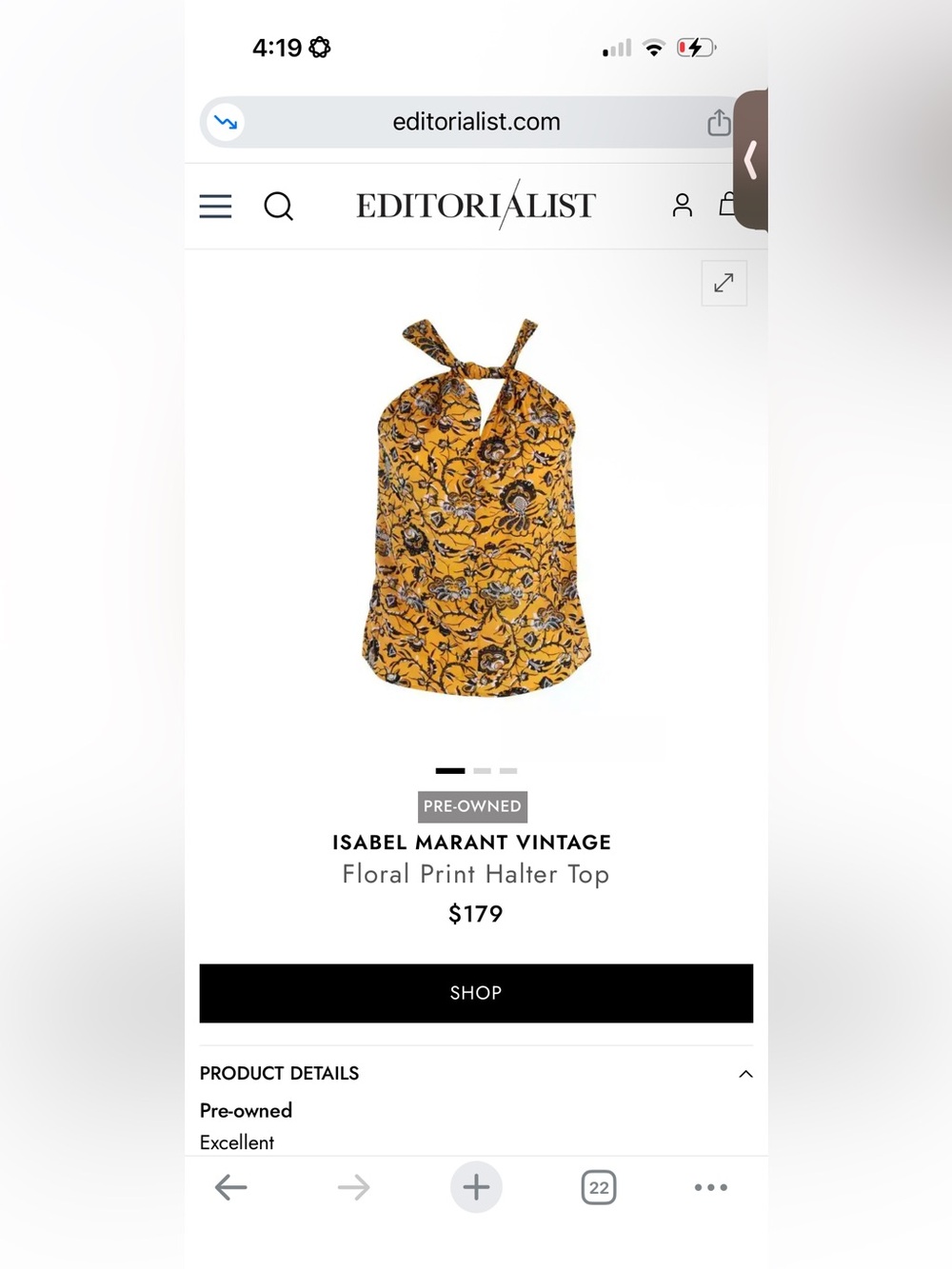 NWT: ISABEL MARANT ETOILE Acan Rasta Flower Top, 100% Cotton, sz. 36